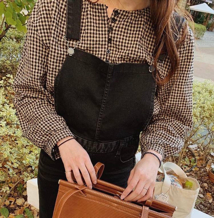 ギンガムチェック柄 フロントボタン シャツ ブラウン トップス 長袖 チェック柄 レディース 秋冬 Ladiesfashion Kandk ギンガムチェック柄 フロントボタン シャツ ブラウン トップス 長袖 チェック柄 レディース 秋冬 Ladiesfashion Kandk