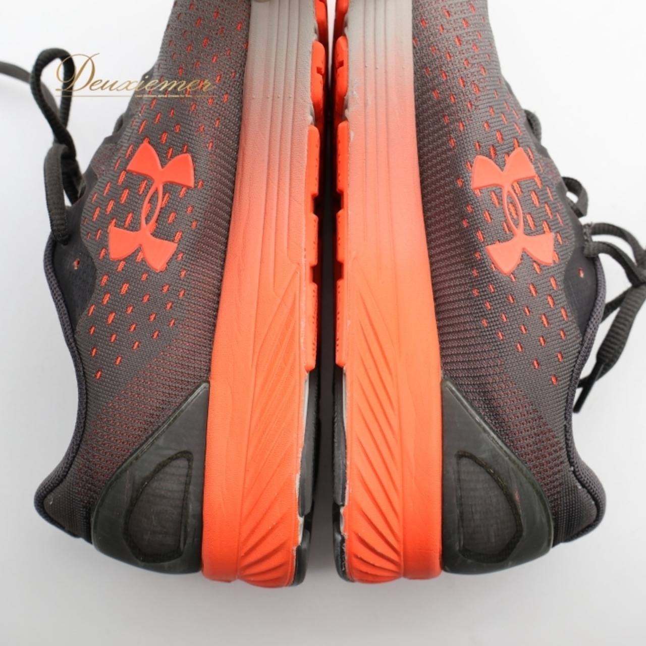 UNDER ARMOUR スニーカー 24.5cm BANDIT4 アンダーアーマー 靴 くつ シューズ チャージドバンディット4 運動 ランニング ジョギング 走る 黒 橙 紐 ブラック系 オレンジ系