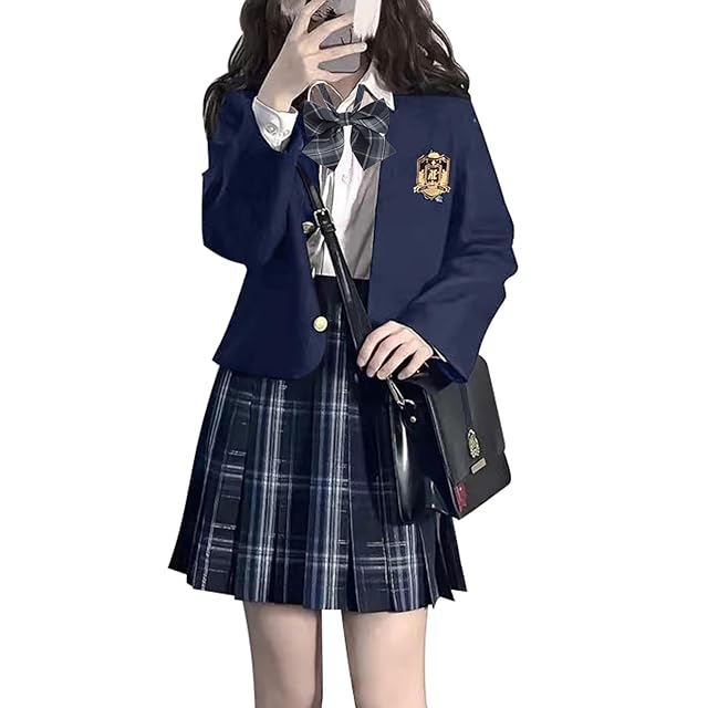 QOOLYㅤ] 女子高生 制服 リボン ブレザー スカート チェック セット 5