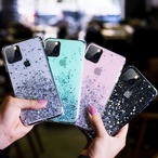 【iphone12対応】 おしゃれ キラキラ 星砂 グリッター iphone 透明 ソフトケース 5配色