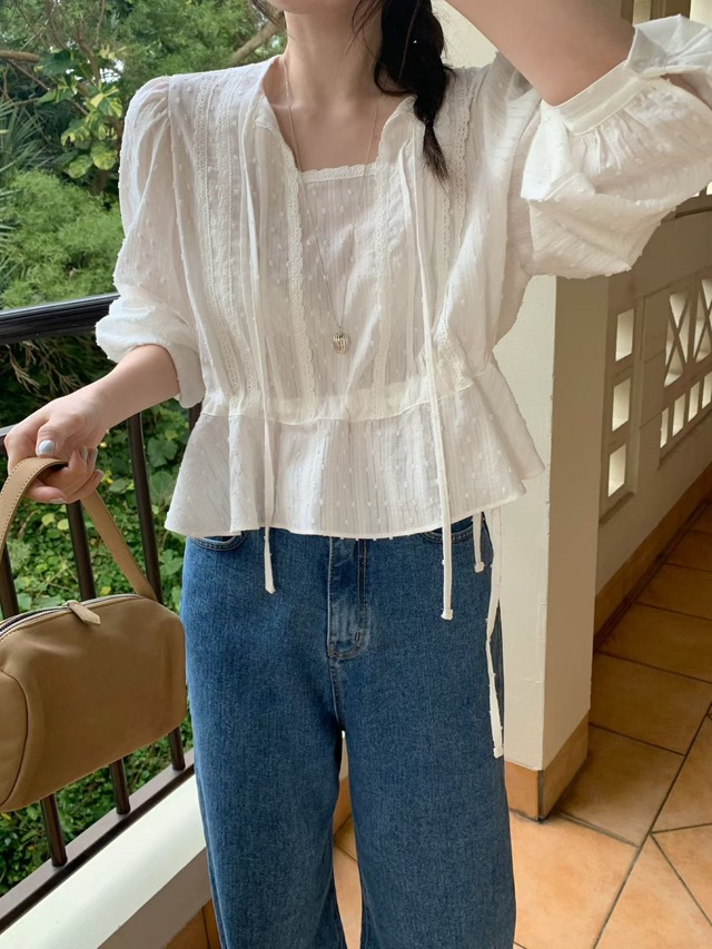 (予約) mellounge  / Juan lace blouse 1color