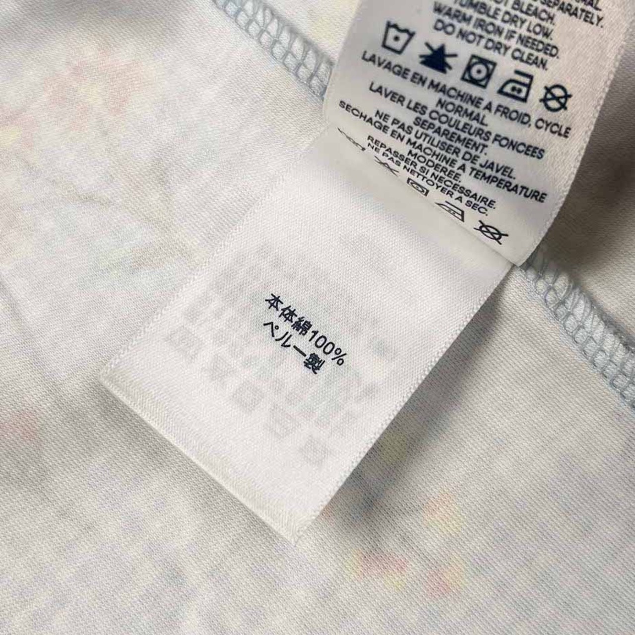 LANDS' END ランズエンド 花柄&チェック柄 半袖 ポロシャツ サイズ XL /レディース/水色系