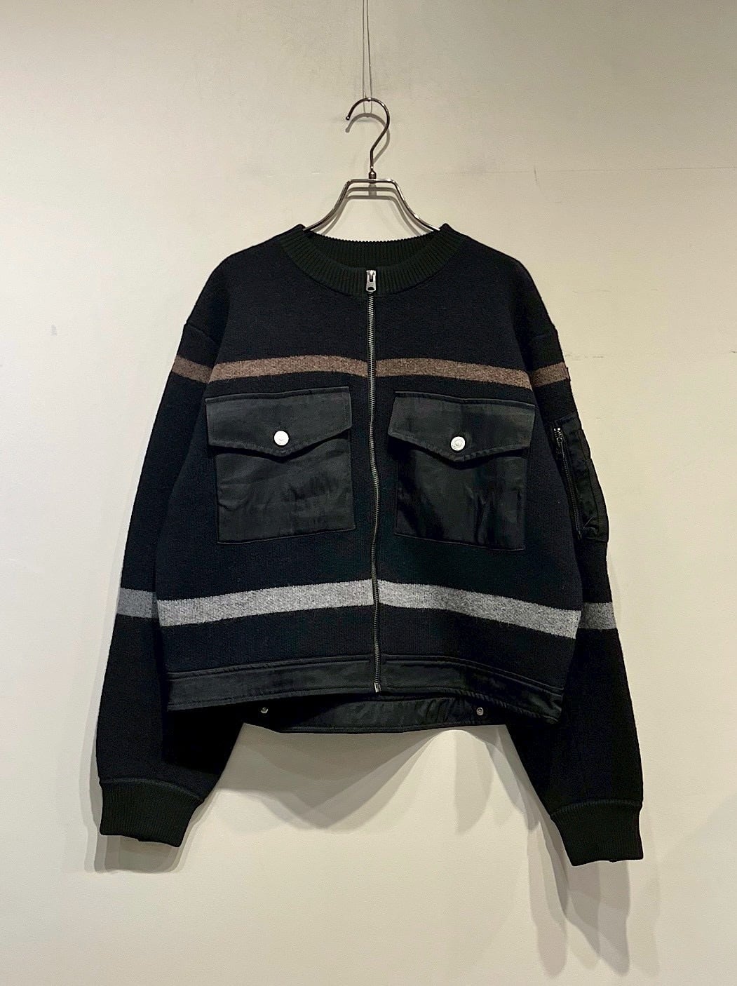 BLANC basque ナイロンツイル×KNIT ZIPブルゾン