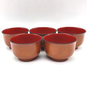 汁椀・合成漆器・5客揃・No.260909-27・梱包サイズ60