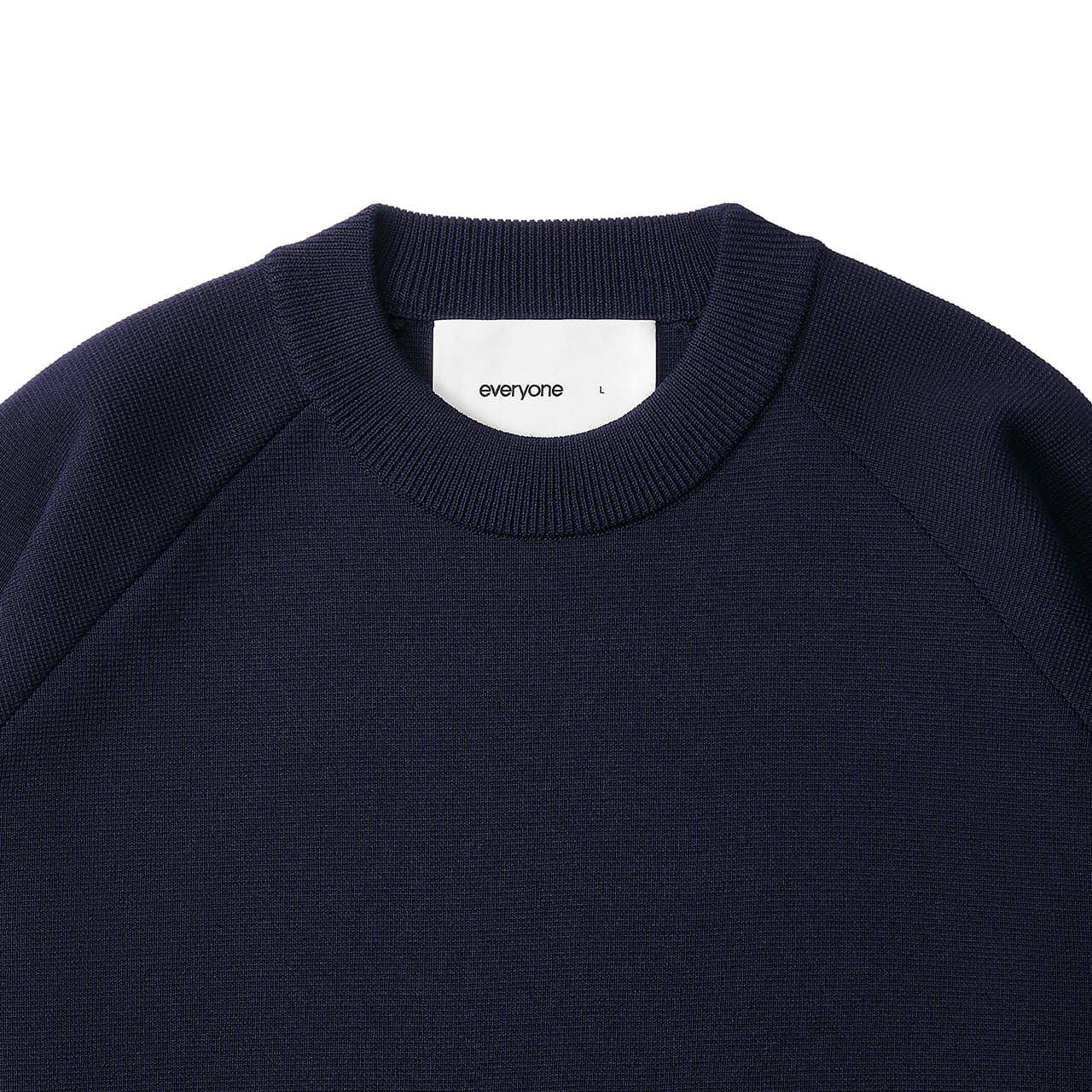 everyone milano rib knit crew sweater (NAVY) | everyone