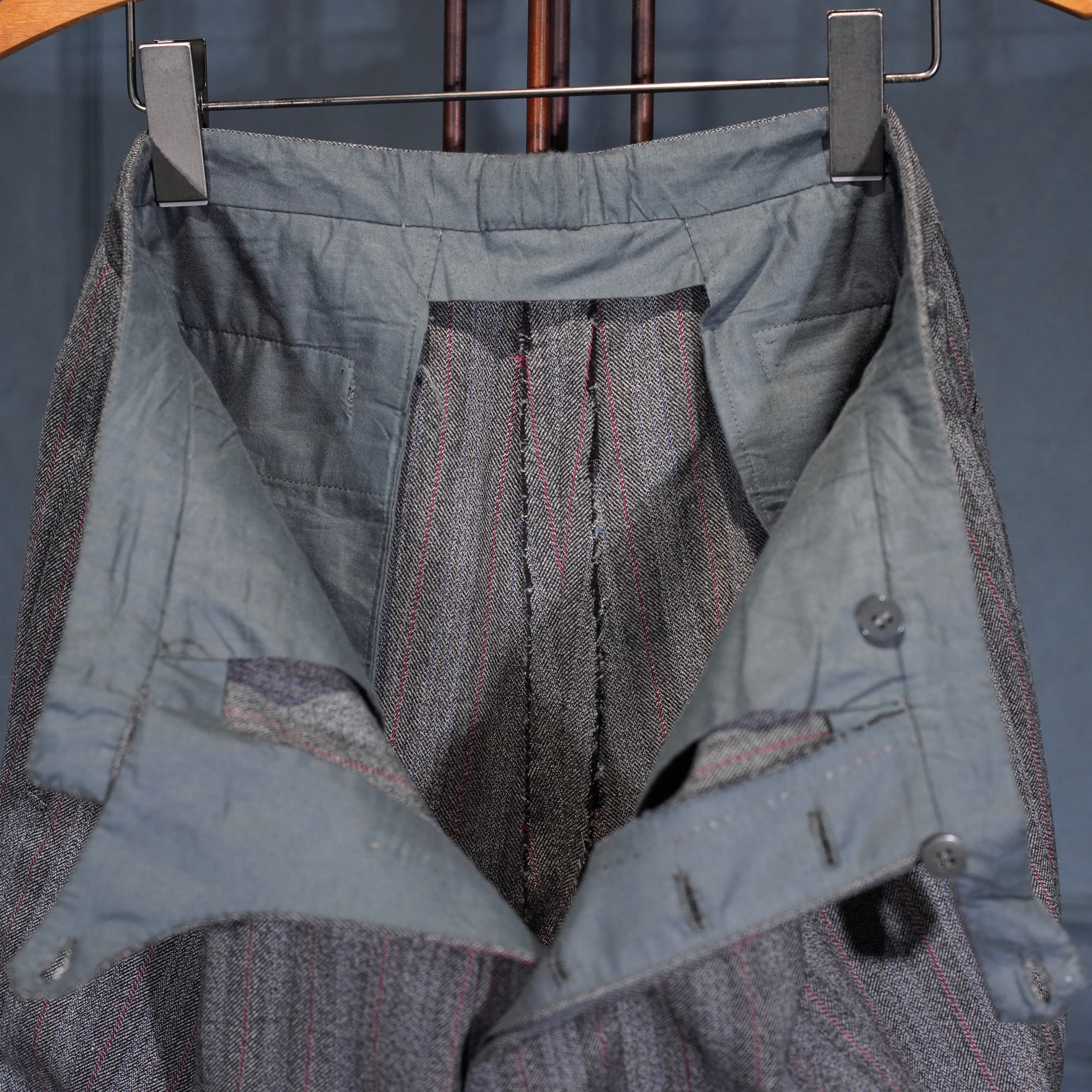 EU VINTAGE STRIPE PATTERNED WOOL SLACKS PANTS/ヨーロッパ古着