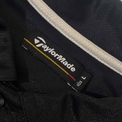 TaylorMade テーラーメイド ドライ 半袖 ポロシャツ L/ブラック×ホワイト メンズ ゴルフ