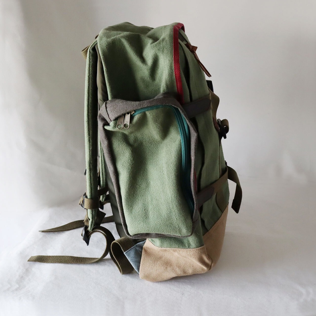 【Deadstock Item】バックパック / Convertible 2WAY Backpack/ グラスグリーン×ベージュキャンバス・ボトム