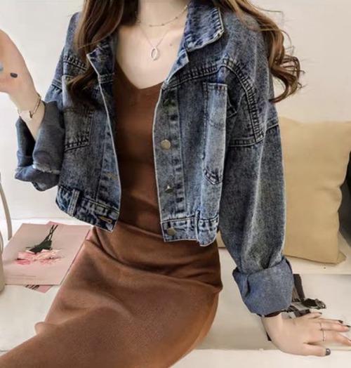 デニムジャケット レディース 大きいサイズ 長袖 デニムシャツ 半端ー Gジャン ショート ショート丈 カジュアル アウター ライトアウター 春 秋 羽織 デニム ジャケット ジージャン 上着 無地