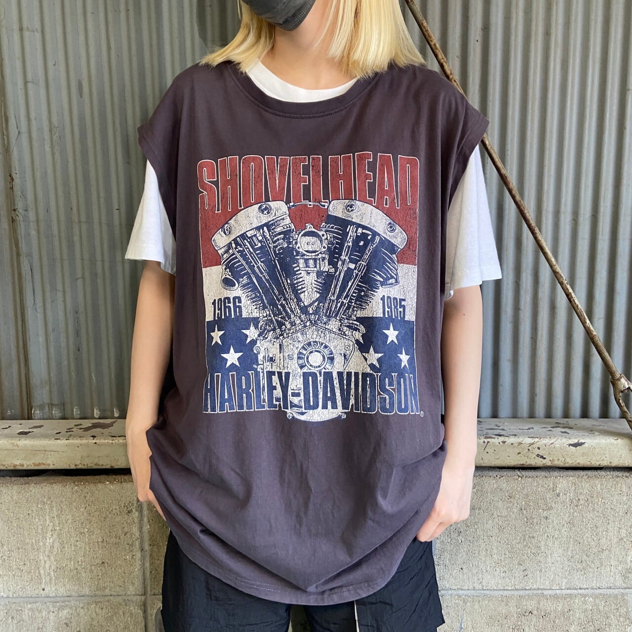 ハーレーダビッドソン Tシャツ 3XL 希少 オレンジ ビッグプリント 大きい