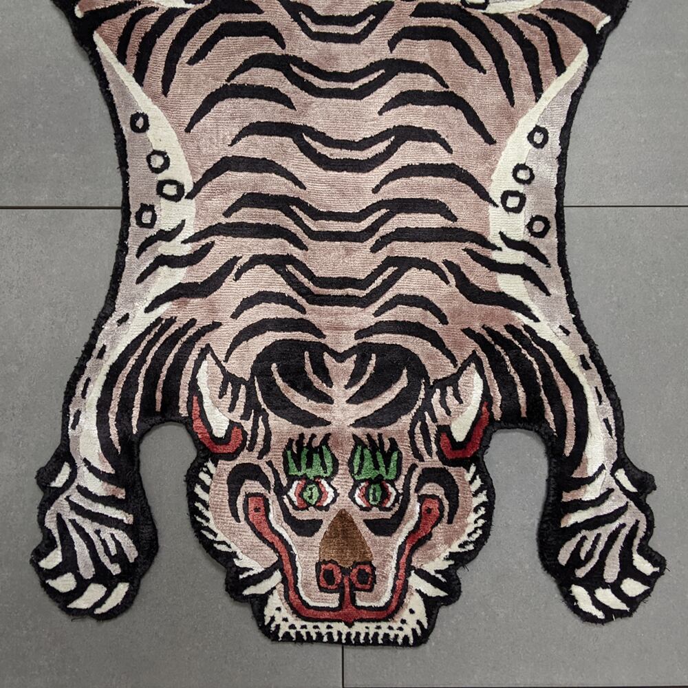 Tibetan Tiger Rug (Sサイズ シルク ココアブラウン 049) チベタン