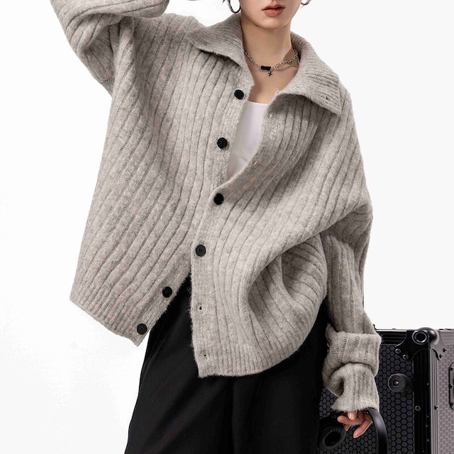 collared knit cardigan 10862
