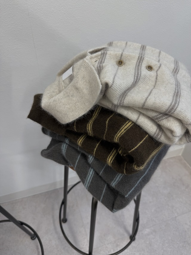 random border raccoon polo knit