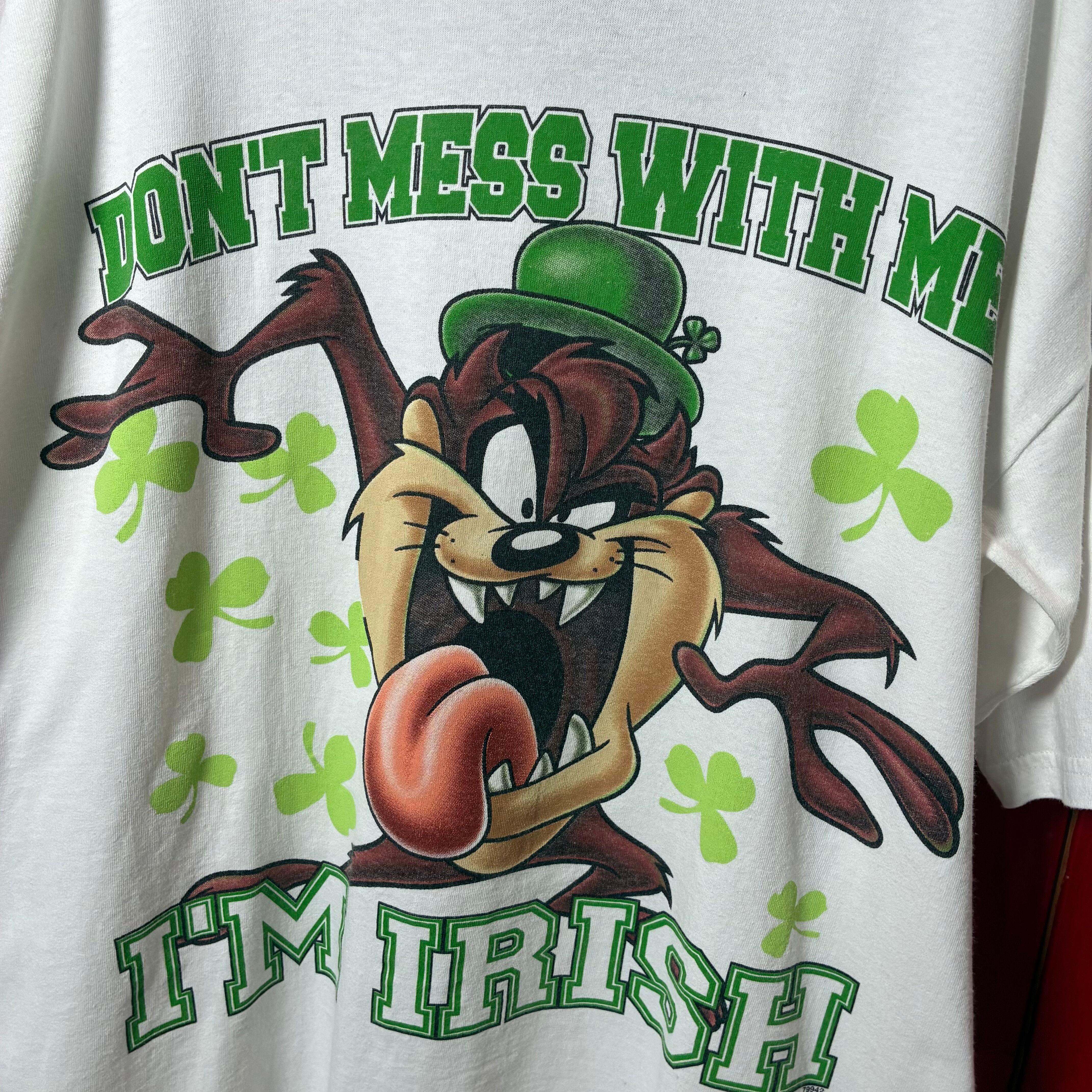 90s LOONEY TUNES タズマニアンデビル キャラクターTシャツ 白