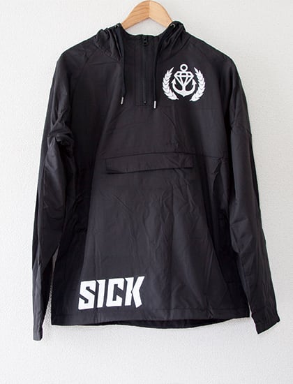 【STAY SICK CLOTHING】Sick Sport Windbreaker (Black) | NM