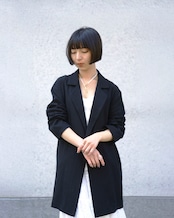 kujaku - BAMBOO LINEN JACKET:Black