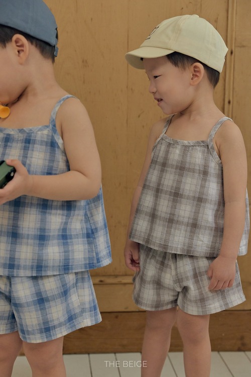 [THE BEIGE] Plaid Sleeveless / [더베이지] 체크끈나시