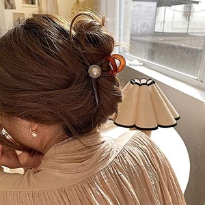 【在庫のみ】happykau ヘアクリップ大きめしっかりとまる 髪留め バンスクリップ ヘアくりっぷ ヘアアクセサリー大人 韓国 可愛い おしゃれ人気 パールのヘアクリップ 濃密な髪も使用可能 ヘアキャッチおしゃれ 贈り物 (ブラウンパール)