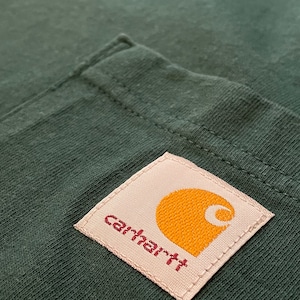 【Carhartt】ロゴ ポケットTシャツ ディープグリーン X-Large ビッグサイズ カーハート US古着 アメリカ古着