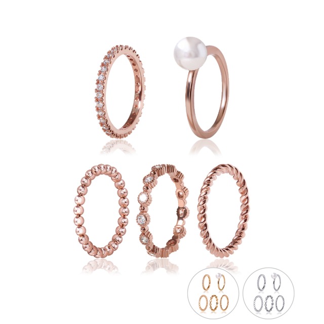 ボルダーレイヤード リングセット