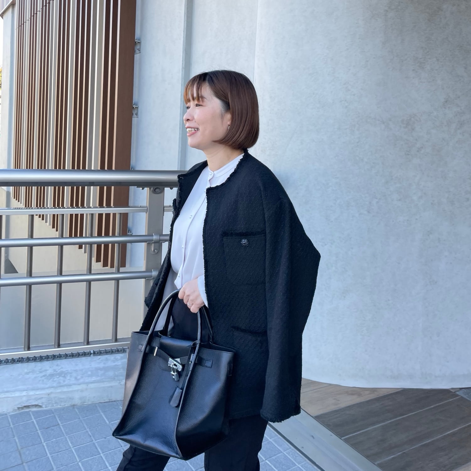 ラスト① ゆったり着痩せ♡普段～お式まで♡ノーカラーツイード