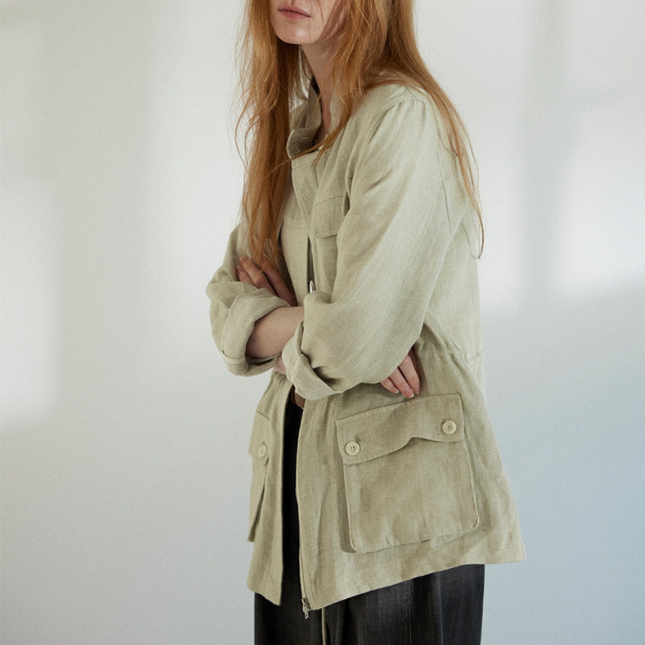 drawstring waist-length jacket  T0767