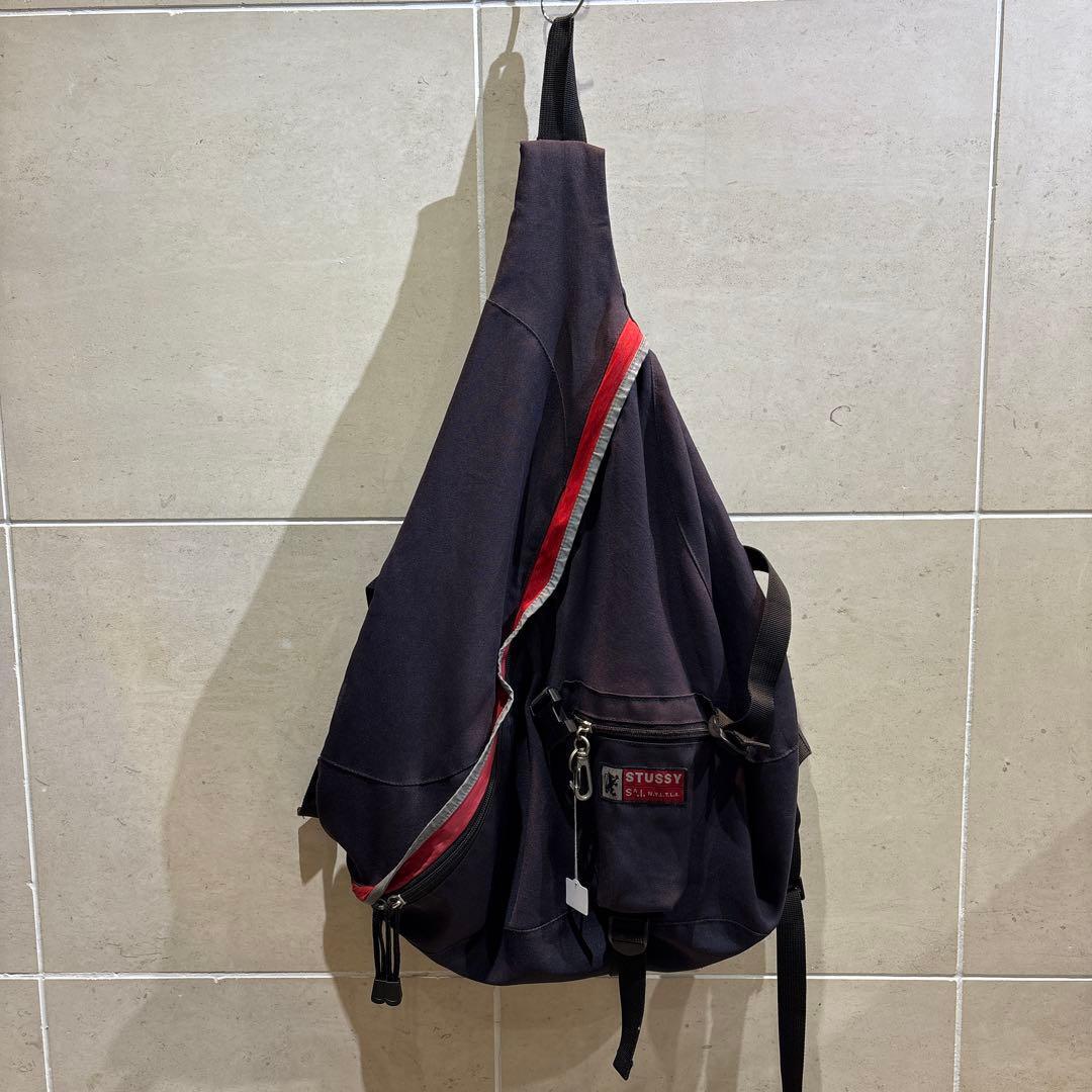 90s OLD Stussy Sling Bag Navy Tag