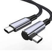 USB-C & USB-C ケーブル L字 2M Type-c ケーブル PD対応 100W/5A急速充電 E-Markチップ搭載 超高耐久ナイロン タイプc機種対応