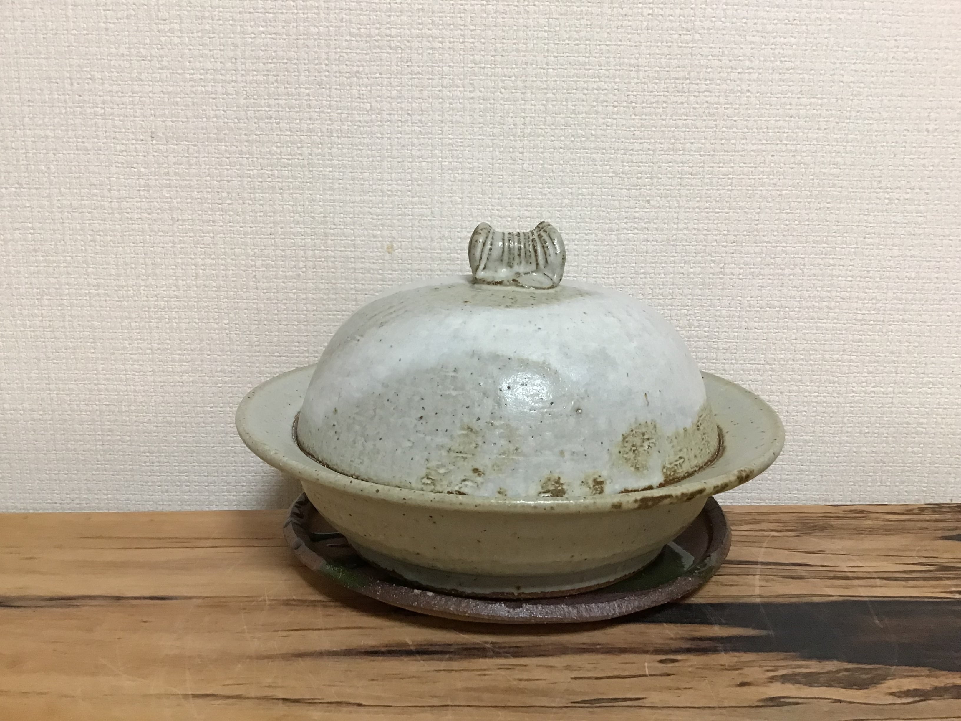 矢筈窯　ラジウム釉蒸し器（敷皿付き） 矢筈窯 ラジウム釉蒸し器（敷皿付き） ラジウム釉蒸し器（敷皿付き