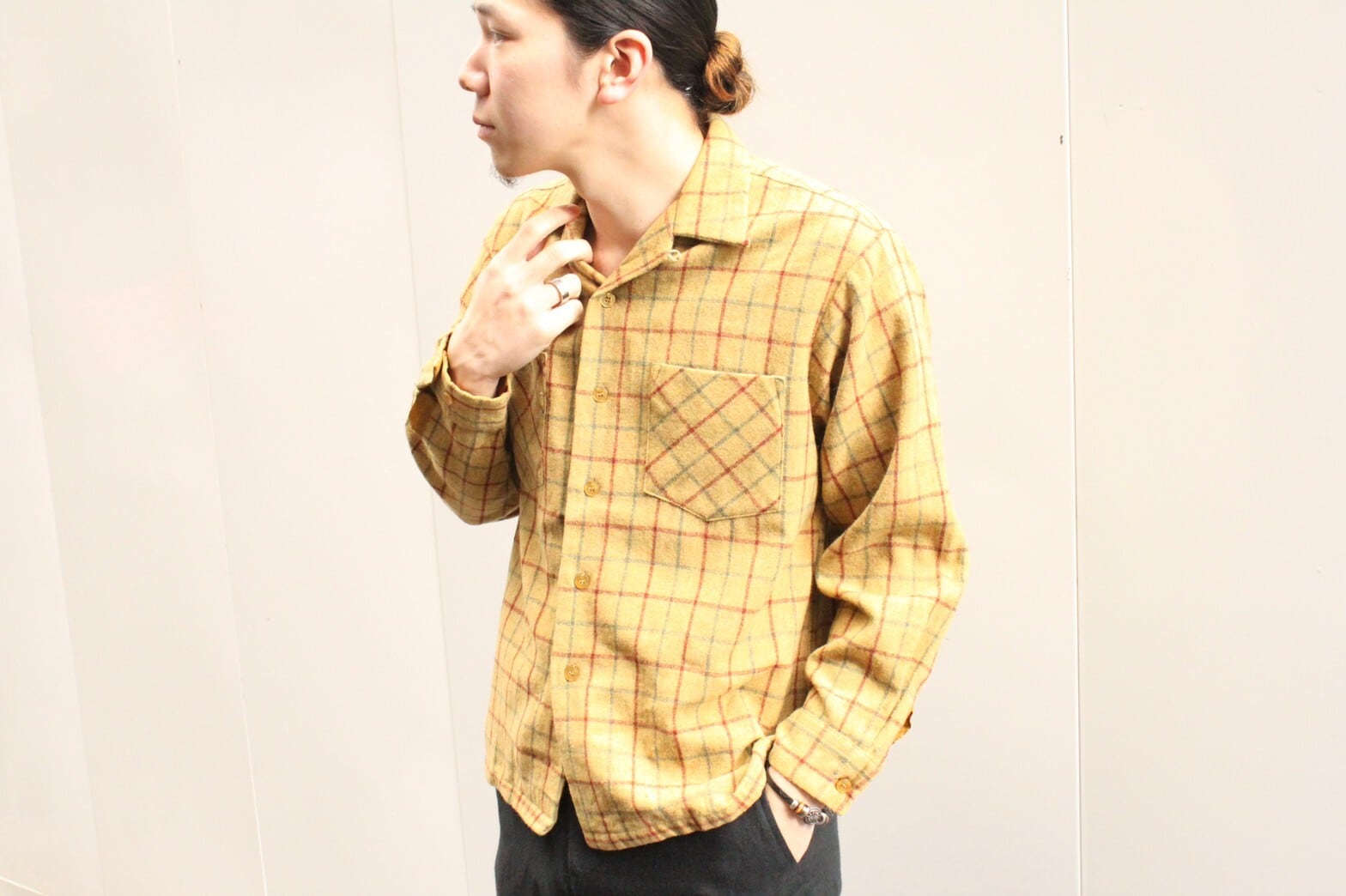 40s marlboro Rayon×Wool Gabardine Shirt | VOLAR