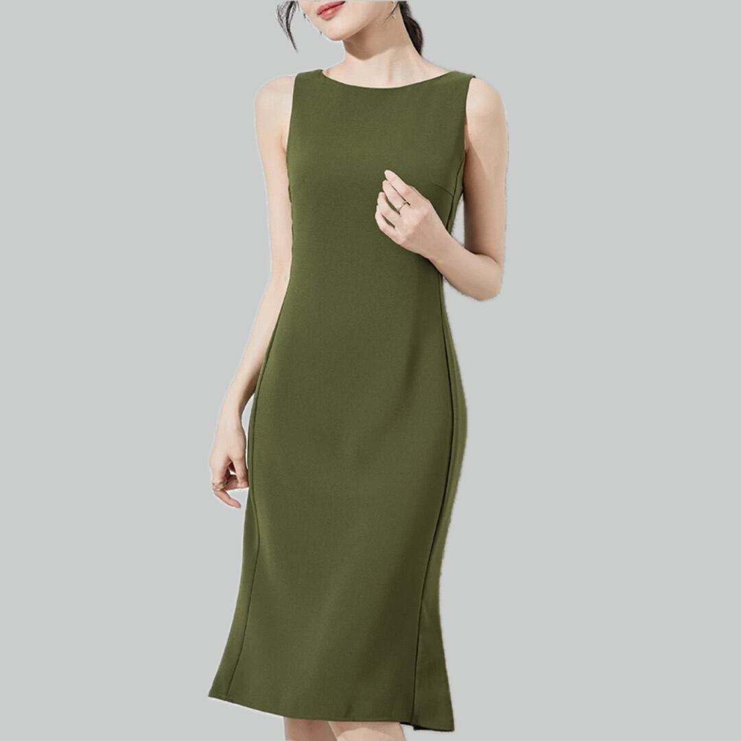 Sleeveless mermaid simple tight dress 00078