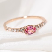 パパラチアサファイア 0.36ct D0.14ct リング k18pg