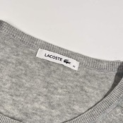 LACOSTE ラコステ コットン ニット カーディガン 40/グレー系 レディース カジュアル ハイゲージ