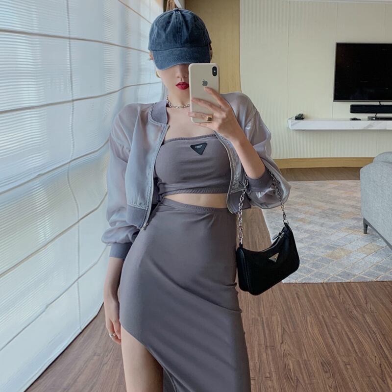 サマーショートトップス ハイウェストウェストスカート 夏物 ハンチェンe63036947310