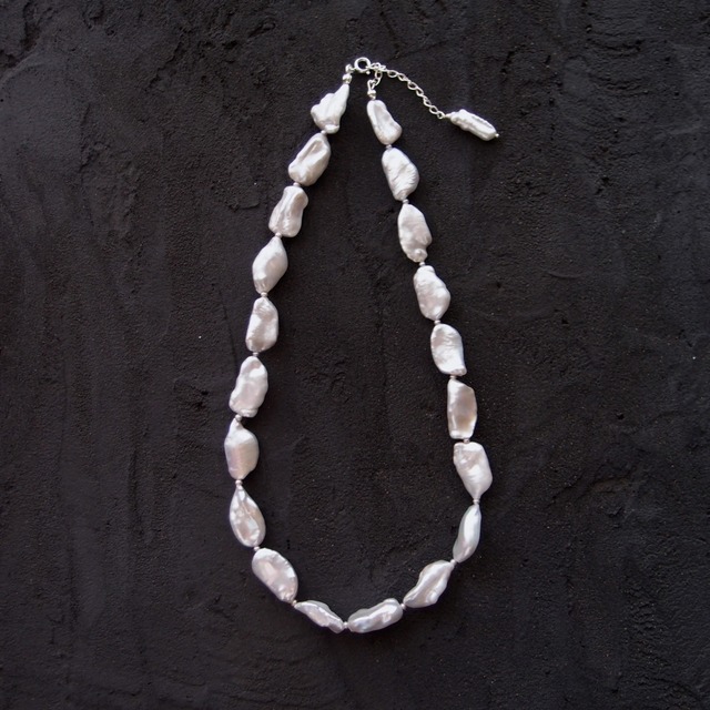 再入荷【SV】Biwa Pearl Necklace ／ビワパール ネックレス（Light Gray）