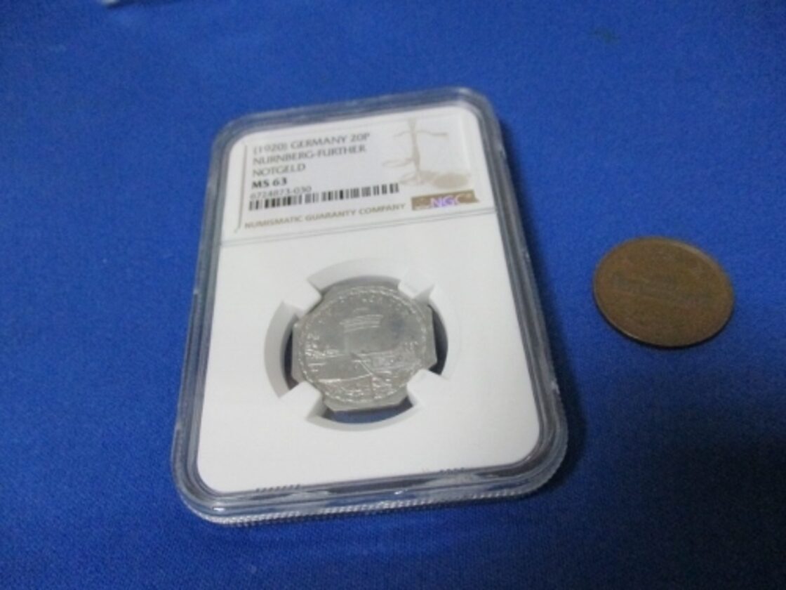 ドイツ ニュルンベルク 20ペニヒ硬貨☆1920年／未使用／都市景観  