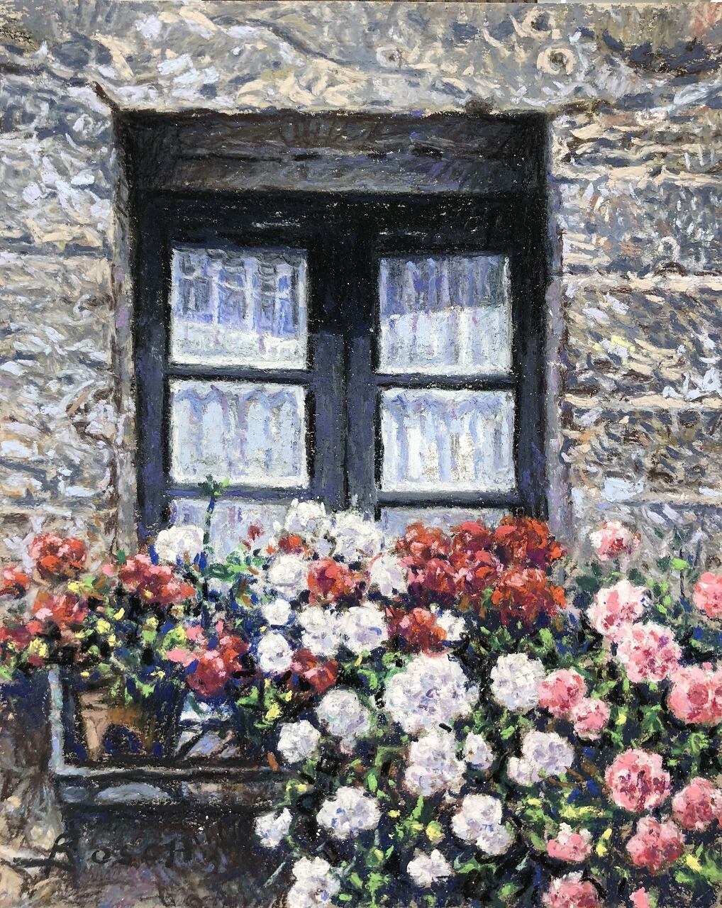 ゼラニウムと窓 | Window and geraniums