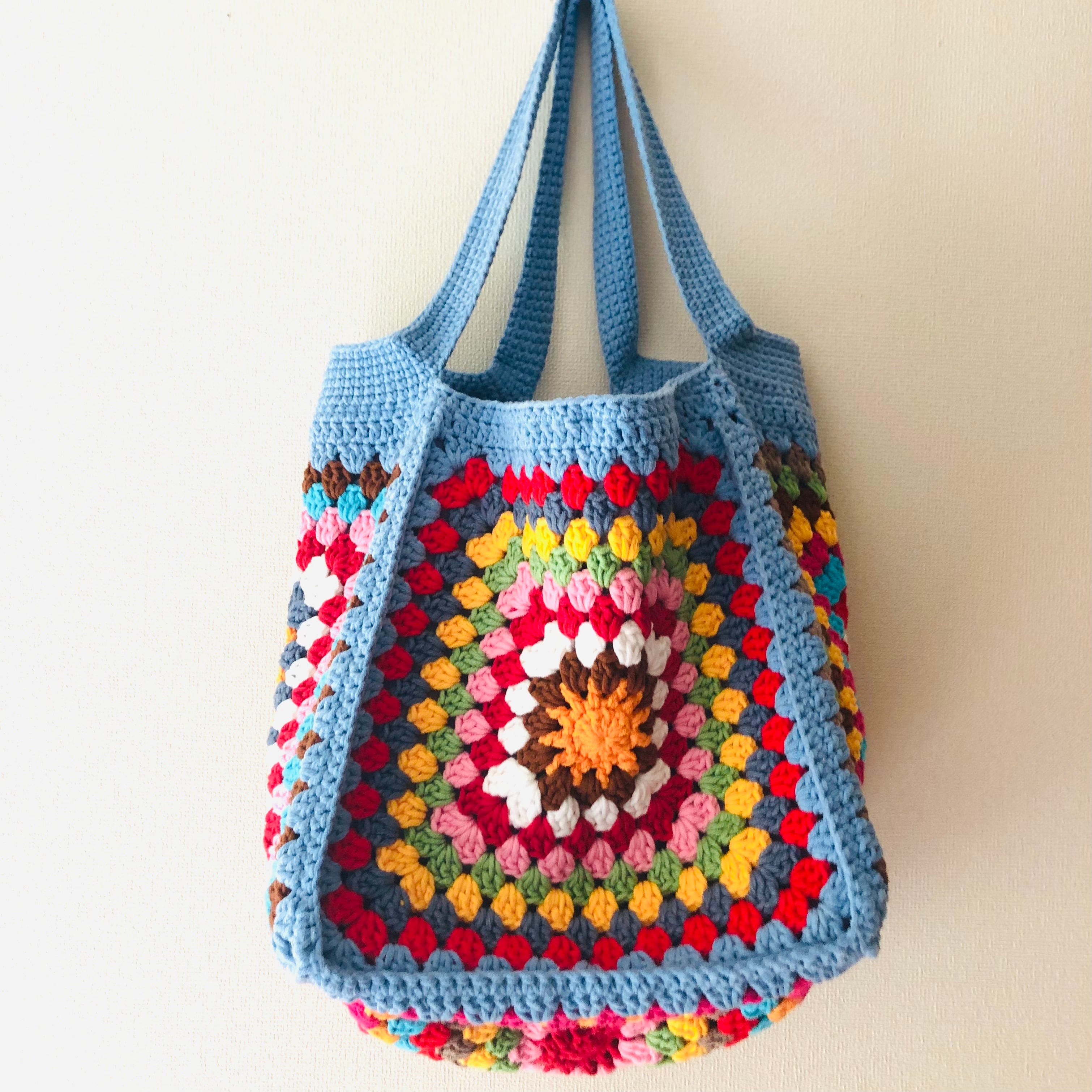 四角いグラニースクエアバッグ（ブルー） | Wizard