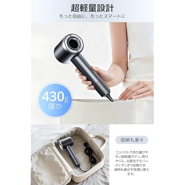 2026新型登場・高濃度5億マイナスイオン】 ドライヤー 大風量 速乾