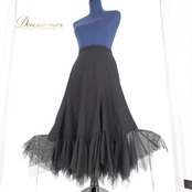 社交ダンス 衣装 スタンダード スカート レッスンウェア 女性用 レディース オールシーズン 黒 ブラック系 U:NA ユーナ レース シンプル 無地 スカート やや伸縮性 ポリエステル トリアセテート レーヨン 洗練されたデザイン 稼働性 ダンスウェア フェミニン スタイリッシュ 脚長効果 複数シーズン対応 フィット感 おしゃれ トレンド 軽やか 日常使い 用途広い