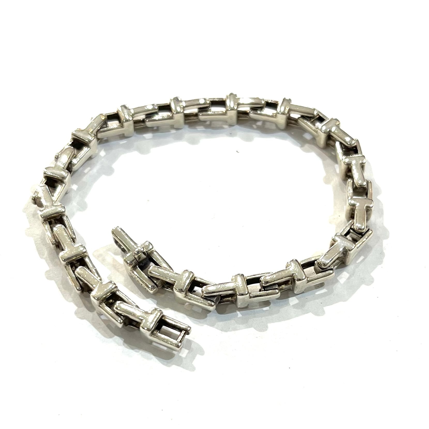 激レア【TIFFANY&CO. 】2318 Tモチーフ リンクシルバーブレスレット