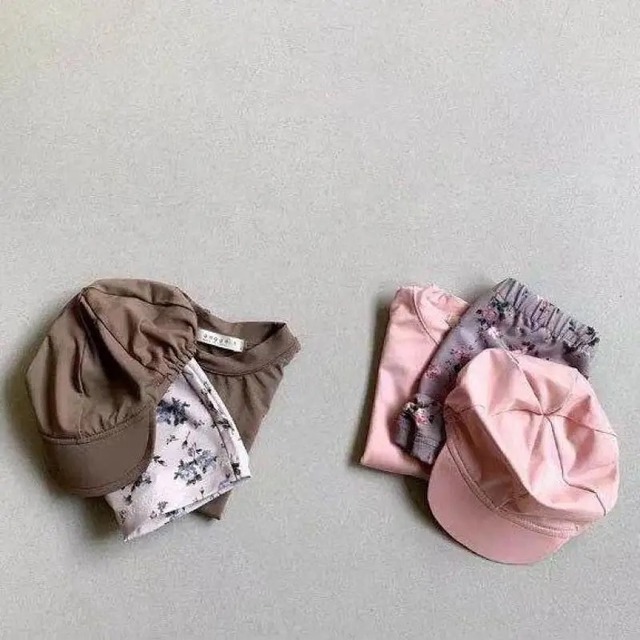 twopiece swim wear  〝flower〟｜ 水着  花柄 Tシャツ ツーピース 女の子 男の子