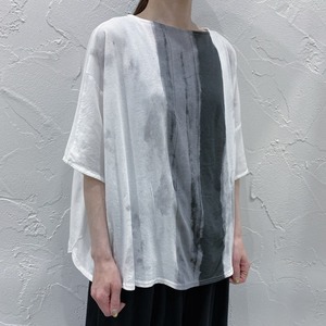 pas de calais ヴィンテージボーダープリント BIG Tee