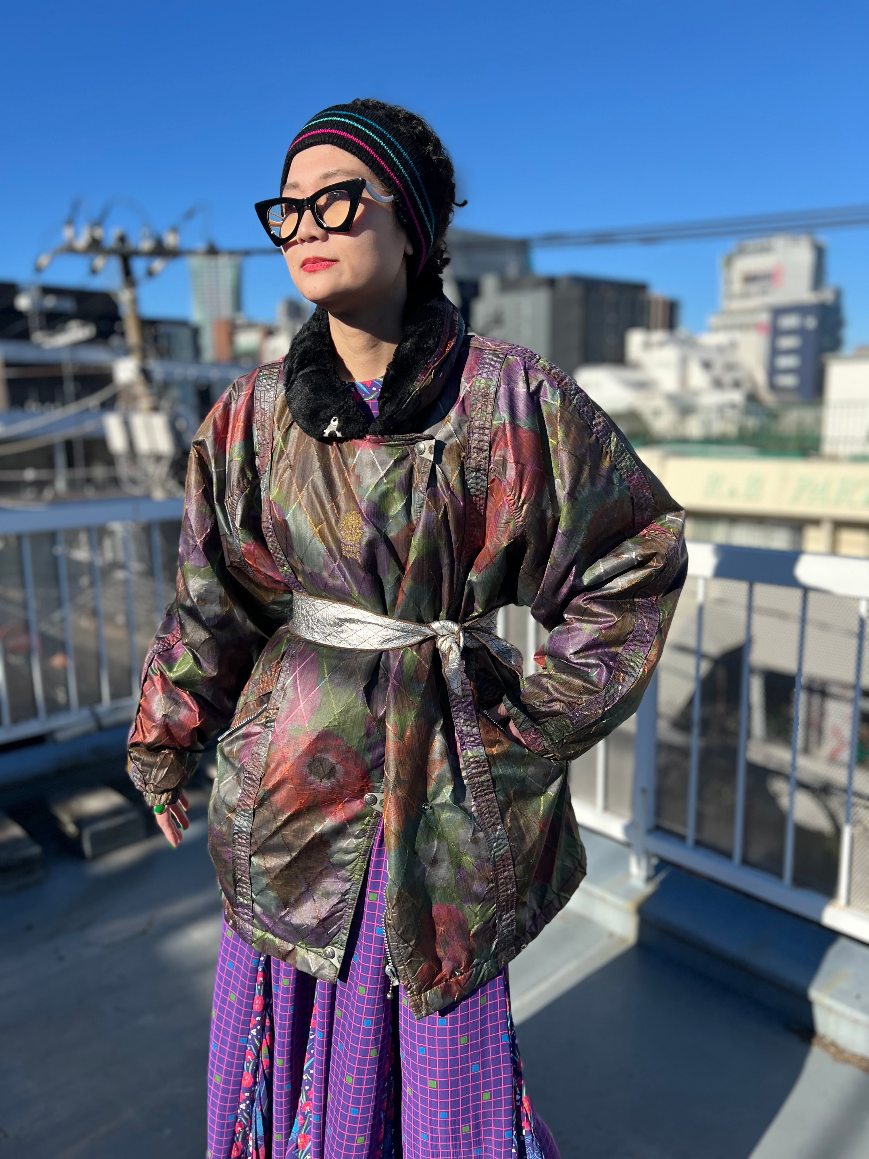 Vintage Finland floral blouson ( ヴィンテージ フィンランド 花柄 中綿入り ブルゾン )