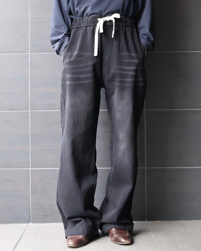 easy waist wide denim pants