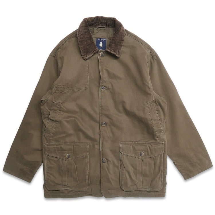 90s ラングラー キャンバス カバーオール ハンティングジャケット 茶 Ｌ 古着 80～90年代 ラングラー Wrangler ダック ハンティング