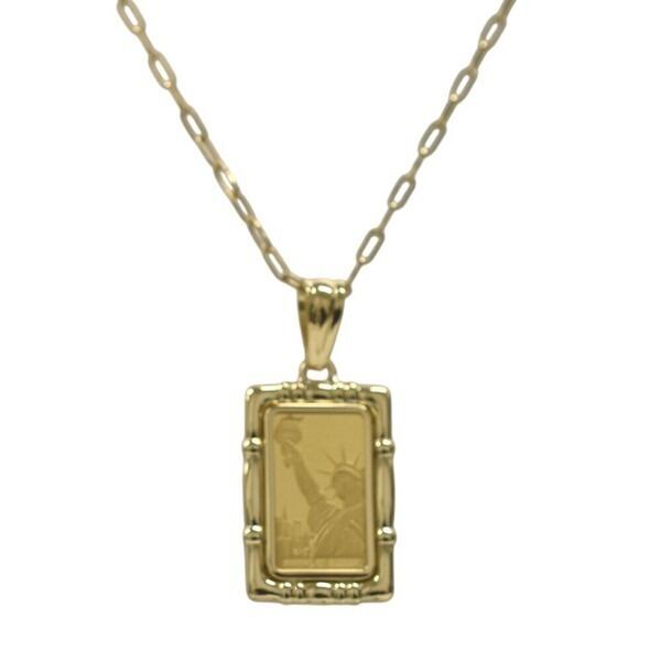 純金 【18金×24金】インゴット 自由の女神リバティネックレスK18 K24 18金×24金】純金インゴット 自由の女神リバティネックレス K18 K24