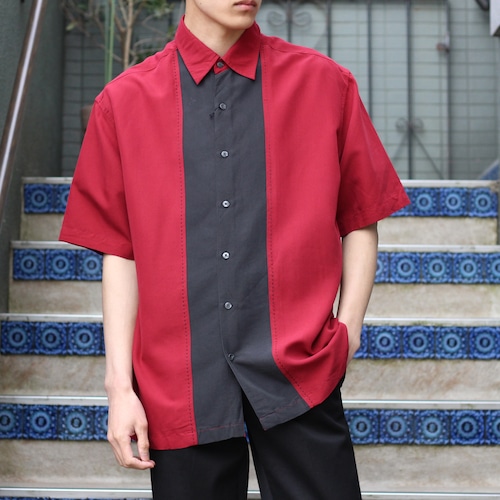 USA VINTAGE HALF SLEEVE ROCKABILLY DESIGN SHIRT/アメリカ古着半袖ロカビリーデザインシャツ