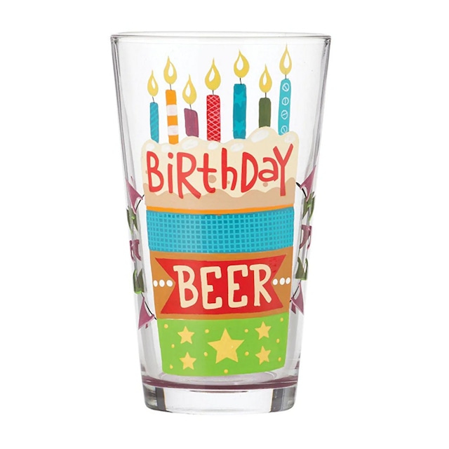【Lolita】パイントグラス コップ ビールグラス BIRTHDAY バースデー 誕生日 マルチカラー l0020- 6011644