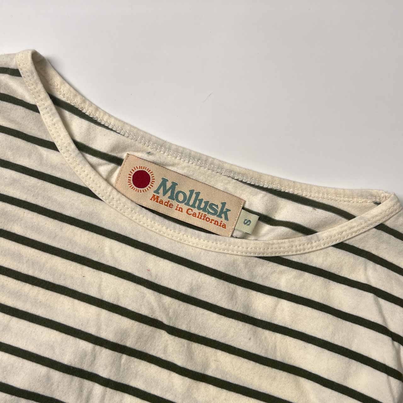 USA製 Mollusk モラスク ボーダー 長袖 Tシャツ S/グリーン系 メンズ